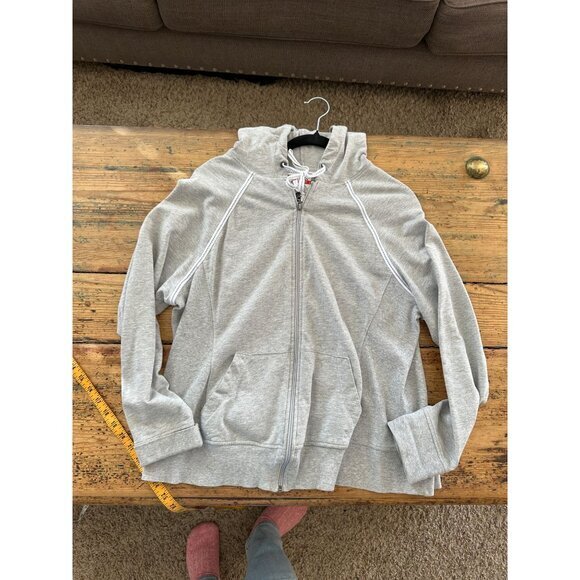 Danskin Womens Gray Zip up Sweatshirt XL hooded cotton pockets‎ activewear - Picture 1 of 6